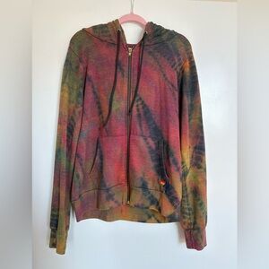 Aviator Nation Multi-Color Tie Dye Zip-Up Hoodie